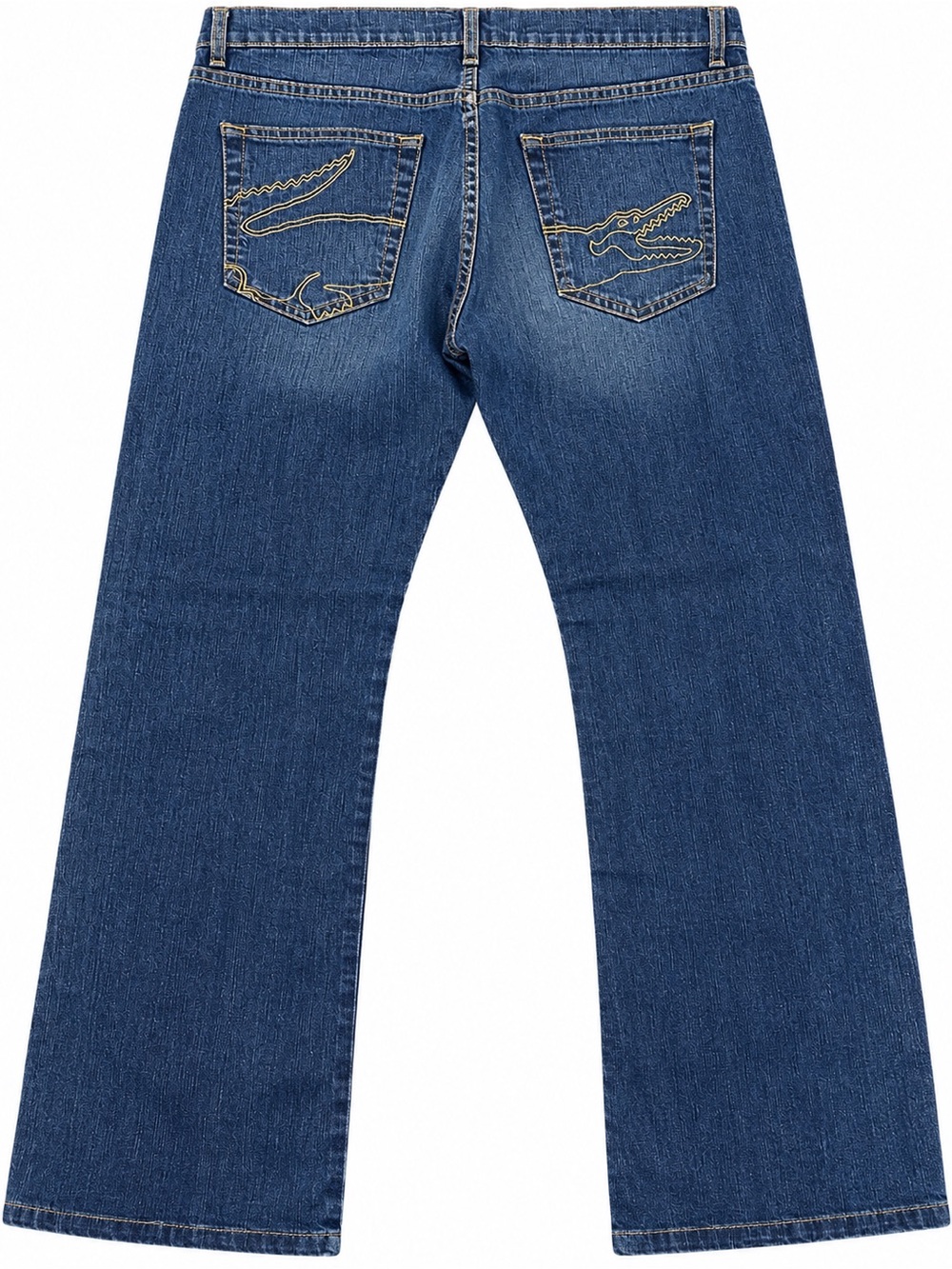 Lacoste Blue Flared Wide-Leg Jeans with Embroidered Crocodile Pockets (unworn)
